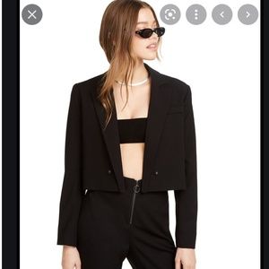 Danielle Bernstein Cropped Blazer Black XS